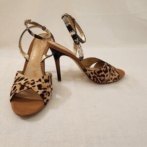 Sam Edelman Aly Heel Leopard Sandal Heel size 8